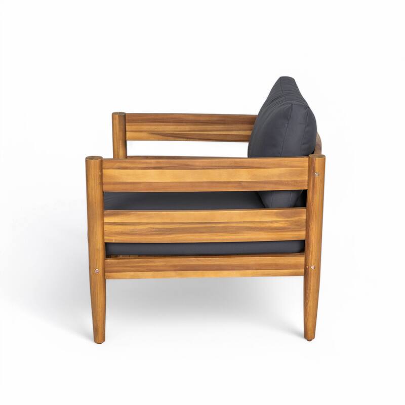 Christopher Knight Home - Alexandra Curved Acacia Wood Outdoor Club Chair