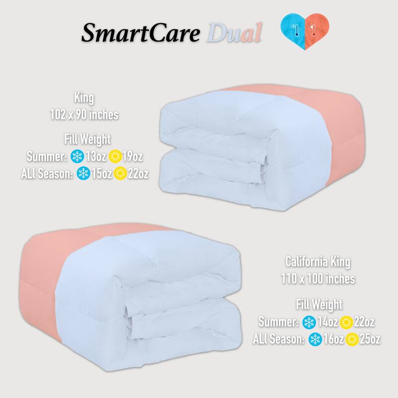 Highland Feather Dual Warmth 600 Fill Power White Goose Down Duvet 289TC Pure Cotton Casing with Corner Ties SmartCare Dual