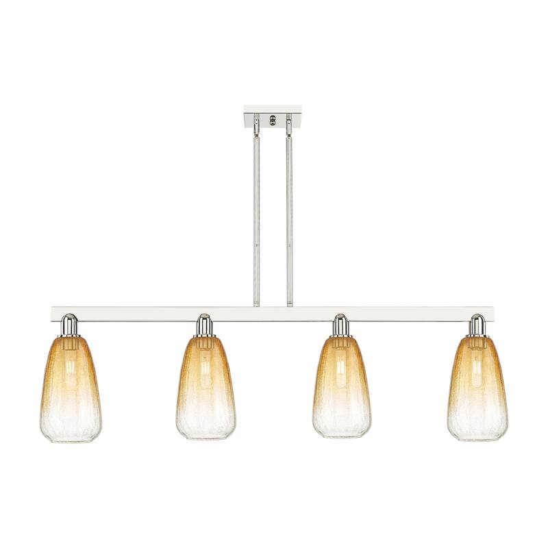 Innovations Lighting 716-4I-8-46 Brookhaven Almond Linear Brookhaven - Polished Nickel / Amber
