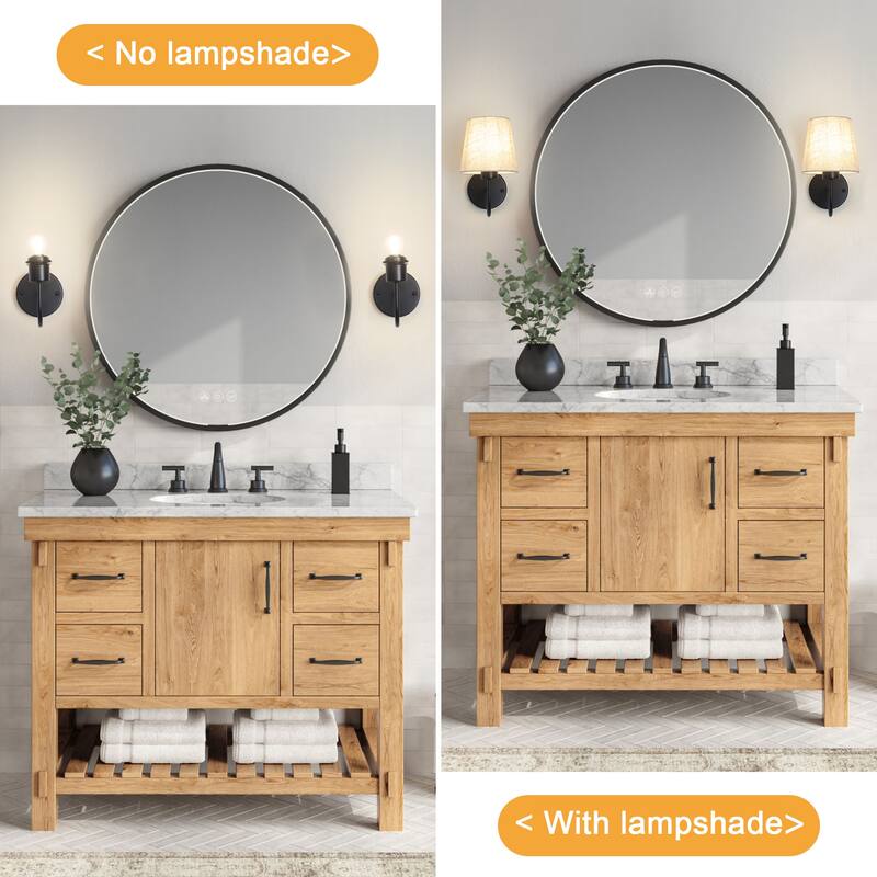 Modern Gold 2-Light Bathroom Vanity Lights, Classic Dimmable Bath Sconce Wall Light - 10.04'' H X 10.78'' W