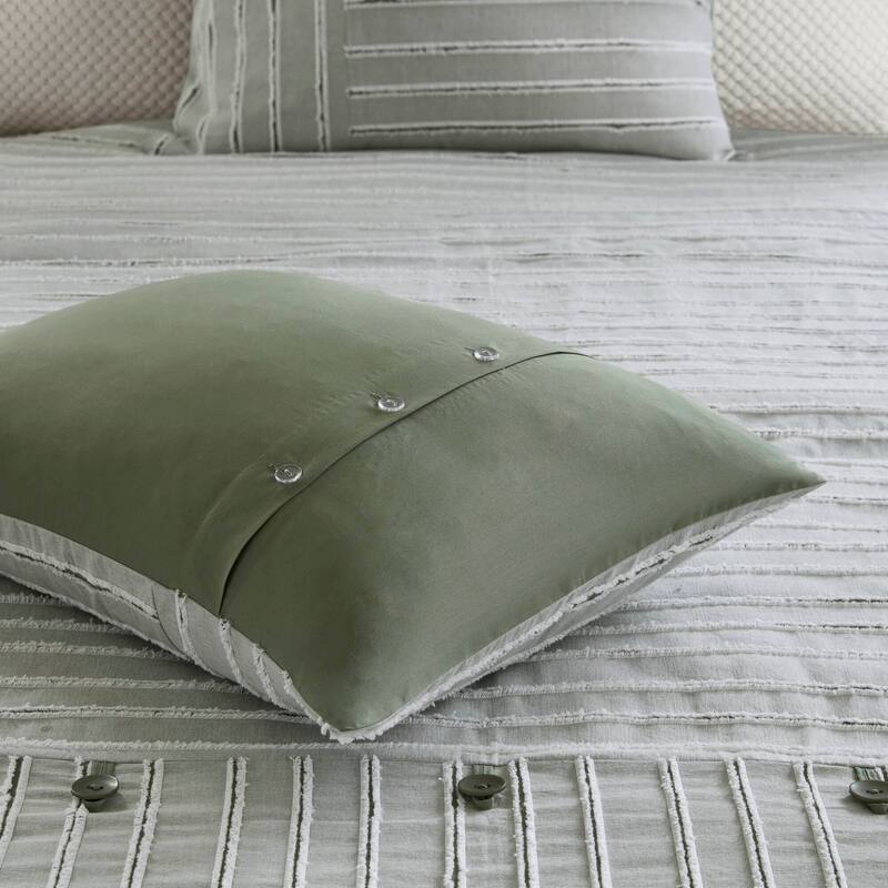 Madison Park Signature Essence Oversized Cotton Clipped Jacquard Comforter Set with Euro Shams and Throw Pillows