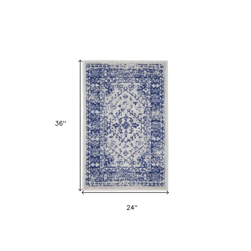 Power Loomed Distressed Geometric Modern Stain Resistant Area Rug - 36' X '24' X '0.39