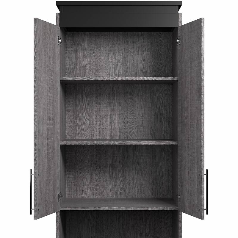 Orion Tall Storage Cabinet with Drawers and Pull-Out Shelf by Bestar