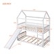 preview thumbnail 17 of 24, Friendly Design Twin Over Twin Bunk Bed with Slide, House Bed with Slide