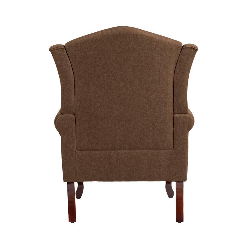 2 Set Traditional Rolled Arm Wing Back Accent Chair