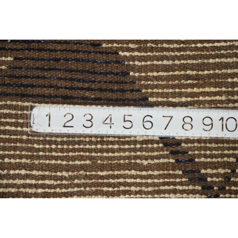 Abstract Moroccan Oriental Rug Hand-Knotted Modern Beige Wool Carpet - 3'9" x 6'2"