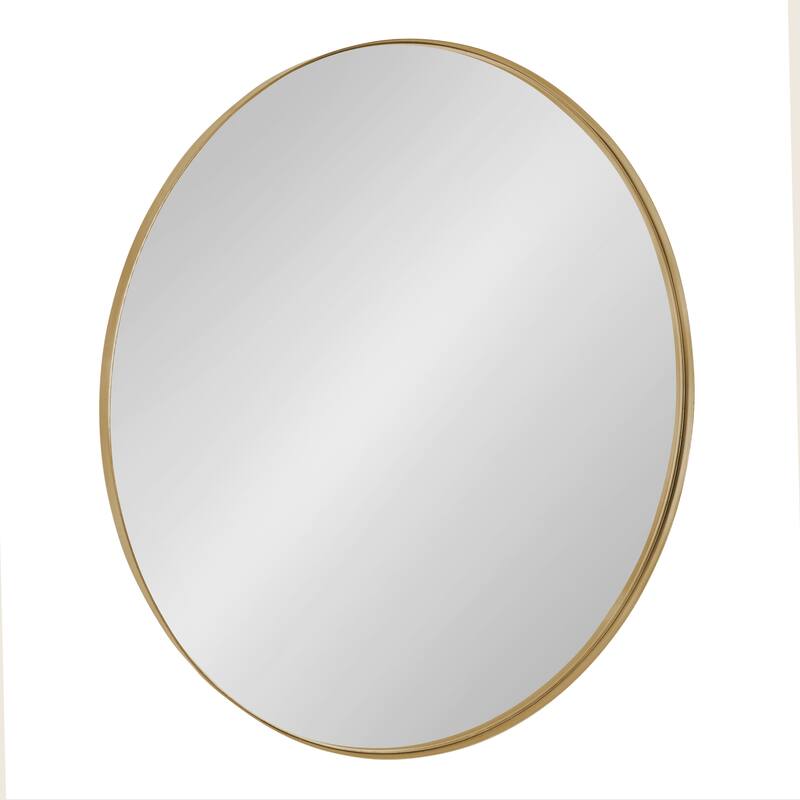 Kate and Laurel Rollo Round Framed Wall Mirror - 28" Diameter - Gold