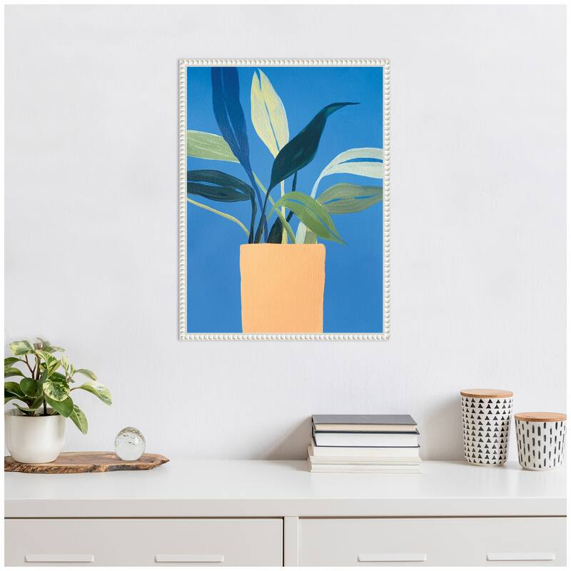 Kate and Laurel Sylvie House Plant Framed Canvas by Emma Daisy
