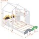 preview thumbnail 8 of 16, Twin Platform Bed with Windmill, Flower Decor & Desk - House Bed Style