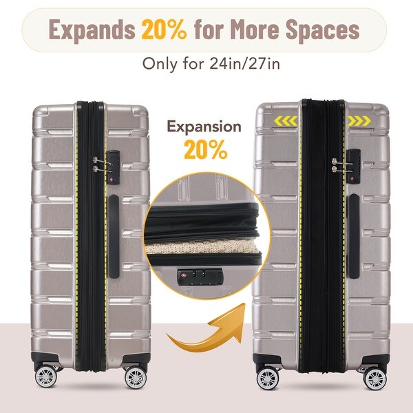 3 Piece Luggage Set Expandable Travel Family Luggage - Bed Bath