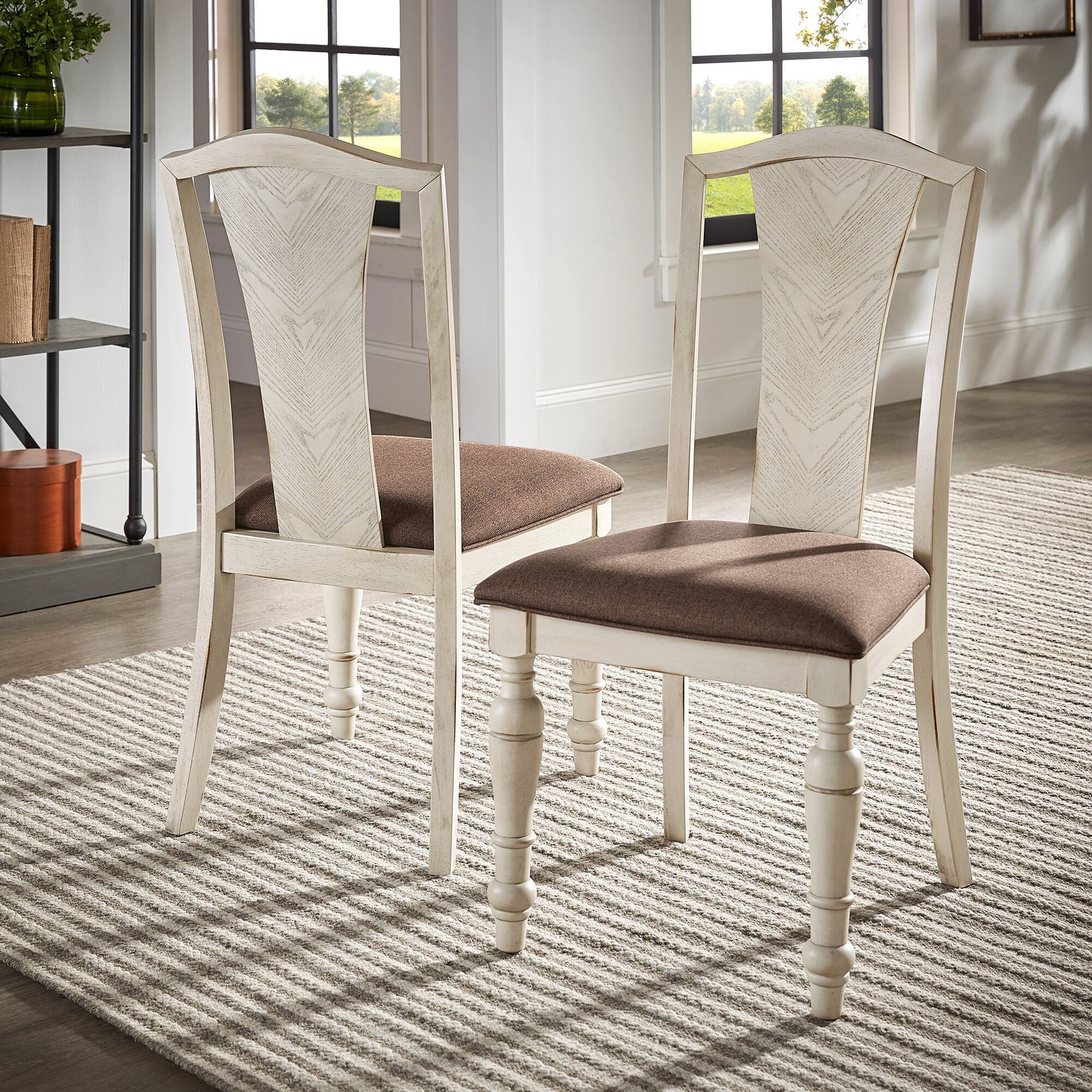 Tournus Slat Back Solid Rubberwood Dining Chairs (Set of 2) by iNSPIRE