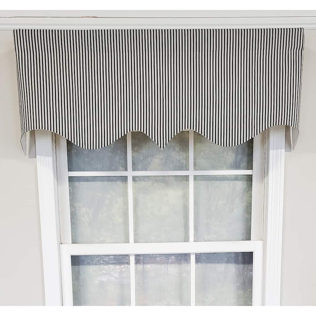 RLF Home Design MG-Ticking Stripe Regal Window Valance