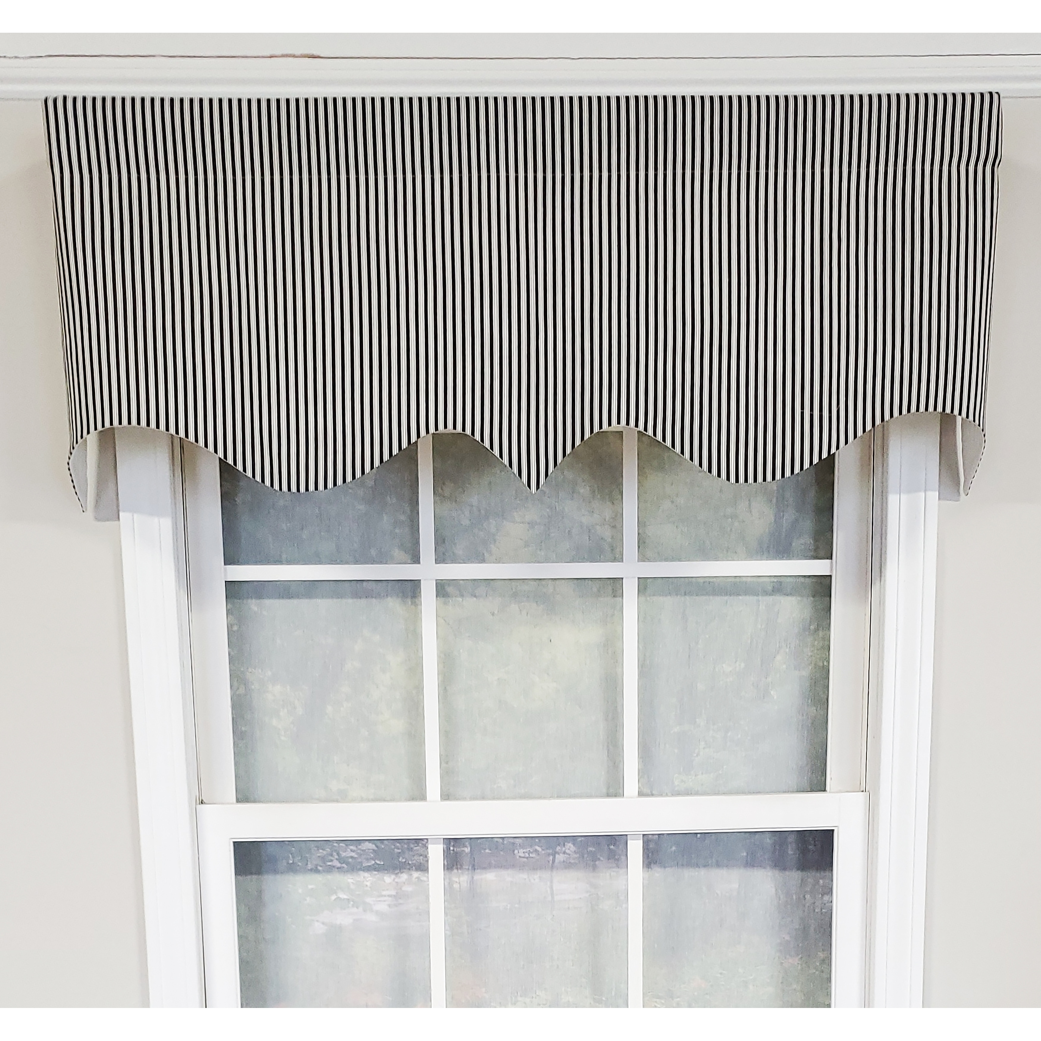 RLF Home Design MG-Ticking Stripe Regal Window Valance