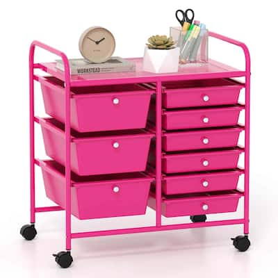 9 Drawer Rolling Storage Cart Mobile Drawer Carts Utility Cart