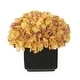 preview thumbnail 22 of 21, Faux Hydrangea in Small Black Cube Ceramic Vase