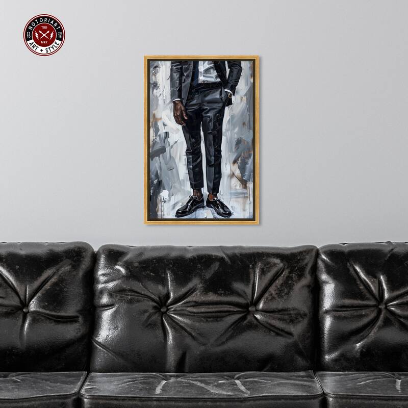 Notoriart Man Of Style Framed Men Style 1 Piece Canvas Wall Art