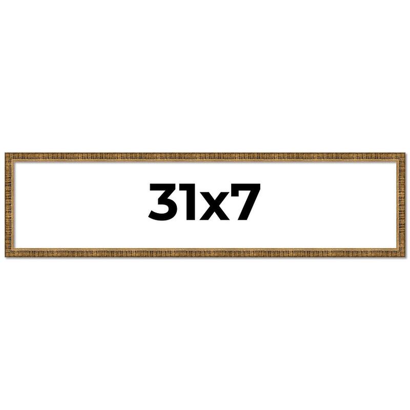 31x7 Frame Gold Kingsley Distressed Solid Wood Picture Frame Width