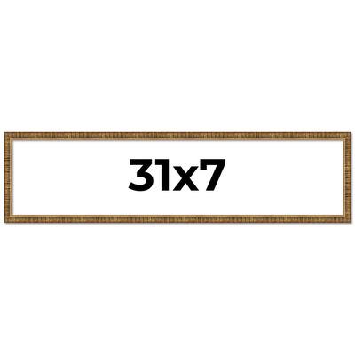 31x7 Frame Gold Solid Wood Picture Frame - Complete Modern Photo Frame
