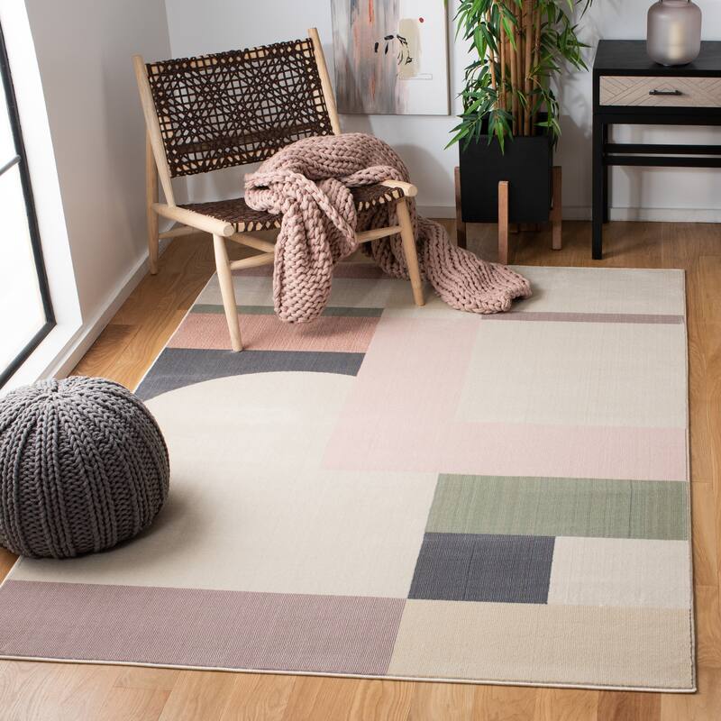 SAFAVIEH Orwell Theodocia Mid-Century Modern Rug - 4' x 6' - Beige/Pink