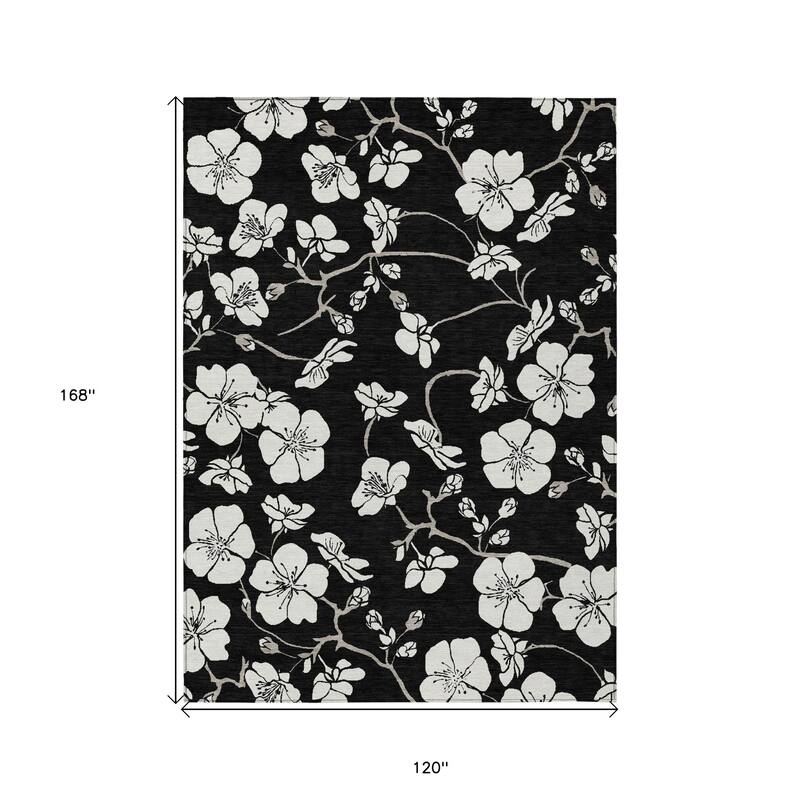 HomeRoots Floral Transitional Rectangle Outdoor Rug