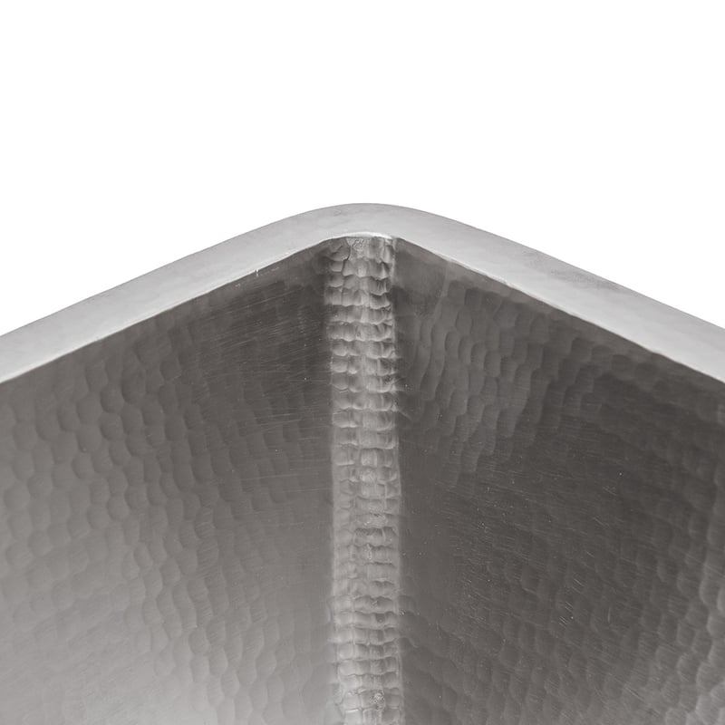 15-in Square Under Counter Hammered Copper Bathroom Sink in Nickel (LSQ15EN)