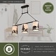 preview thumbnail 5 of 9, Acadia 3L Bronze Rustic Linear Chandelier Island Pendant Light Fixture Bear and Tree - 38-in W x 29.25-in H x 7.5-in D