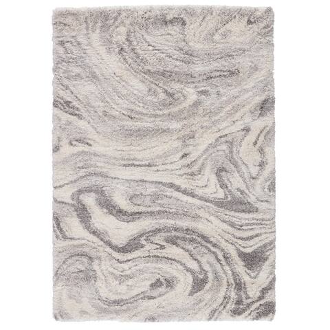 Madeliene Abstract Gray/ Ivory Area Rug