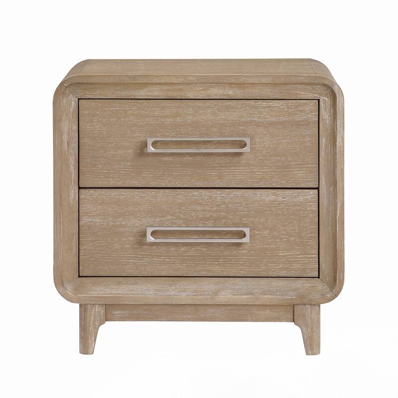 Nightstand of Storage Drawers Curved Corners 1pc