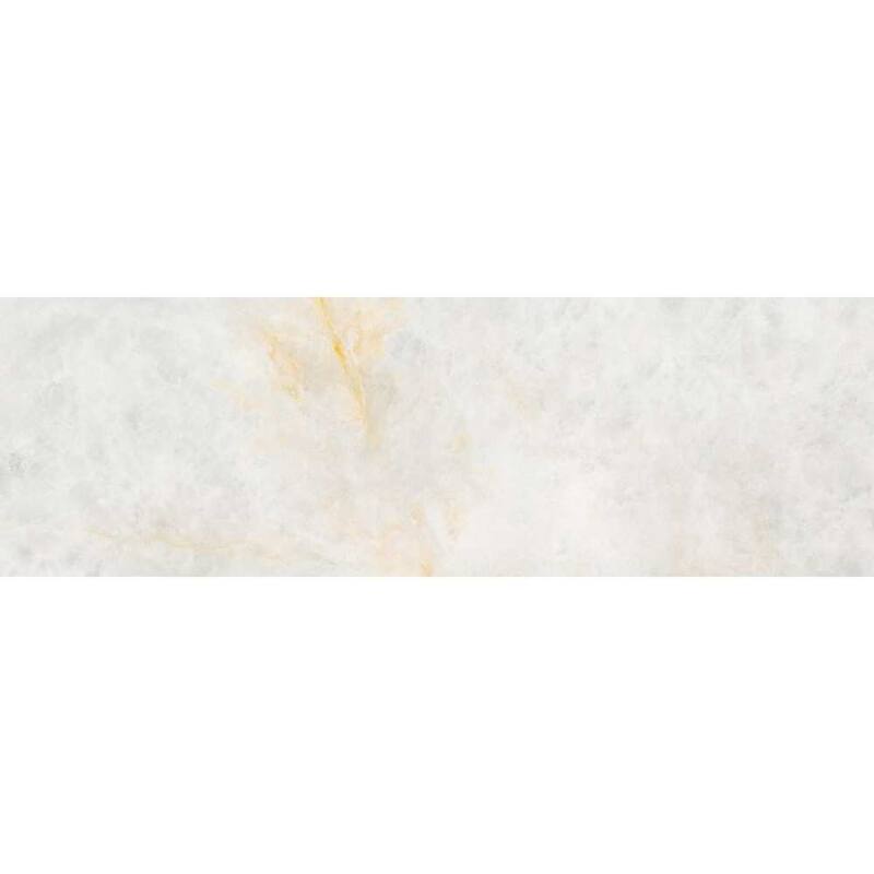 Syros 12x40 Glossy Pearl Marble Look Ceramic Wall Tile - Large Format - 4 x 4 Sample - Pearl