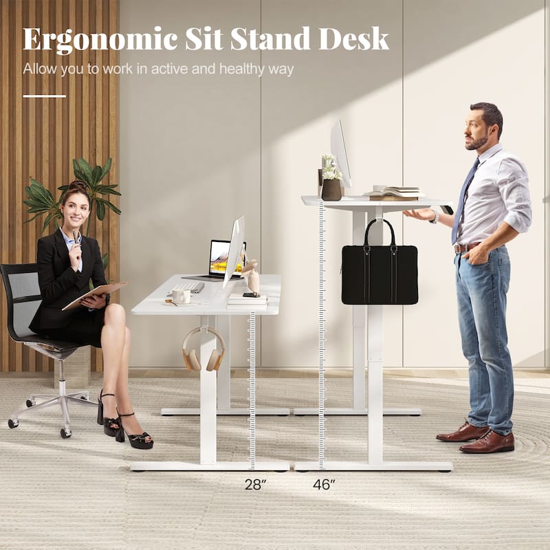 Electric Standing Desk with Memory Heights and Cable Management