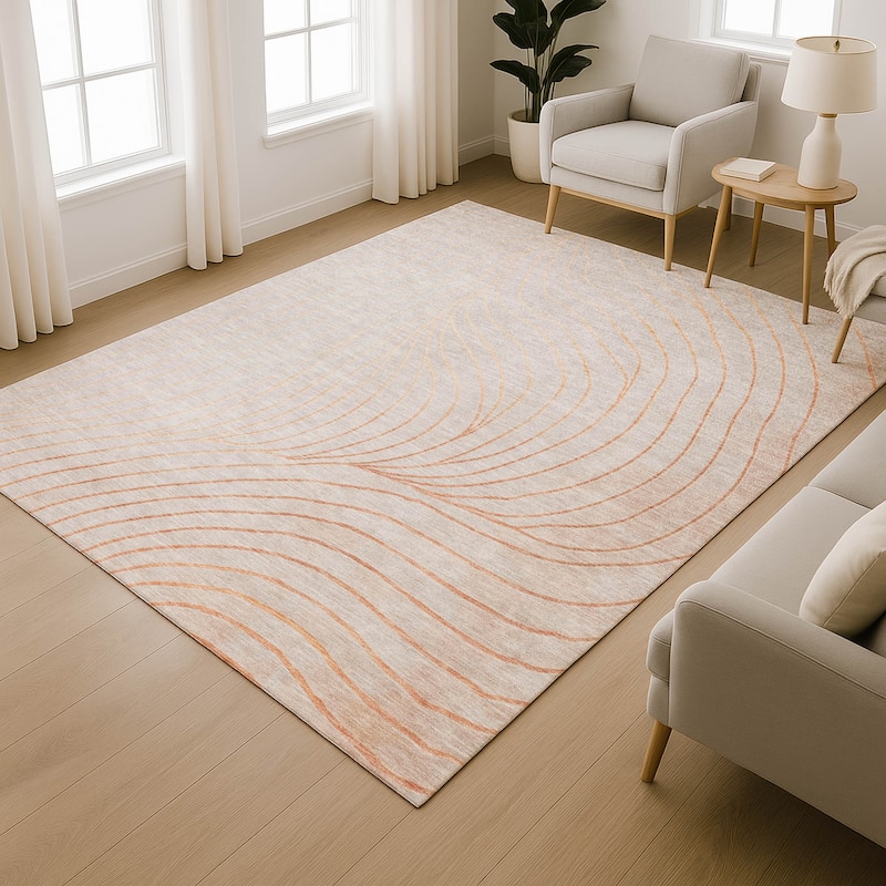 Premium Washable Super Soft Modern Wave Mayfield Rug
