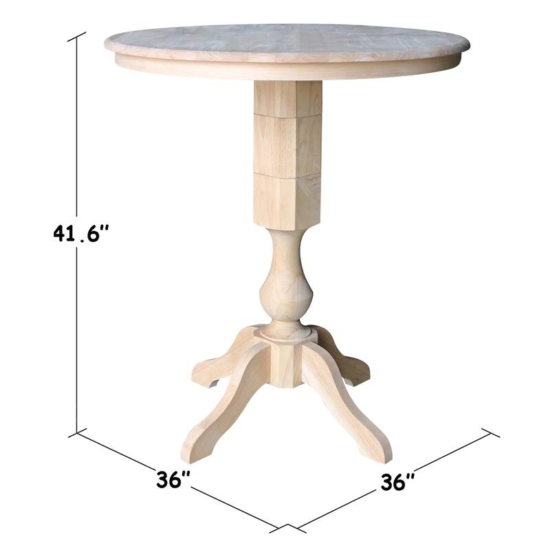 36" Round Top Pedestal Dining Table - Unfinished
