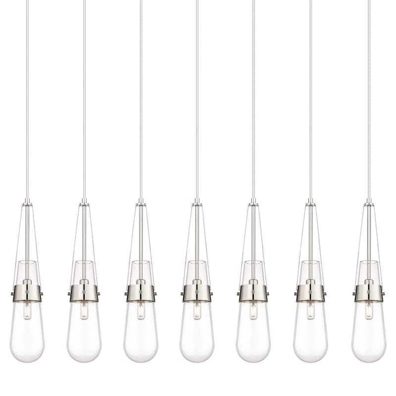 Innovations Lighting 127-452-1P-21-49 Milan Pendant Milan 7 Light 49" - Polished Nickel / Clear
