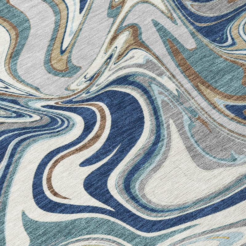 Machine Washable Indoor/ Outdoor Contemproary Fusion Chantille Rug