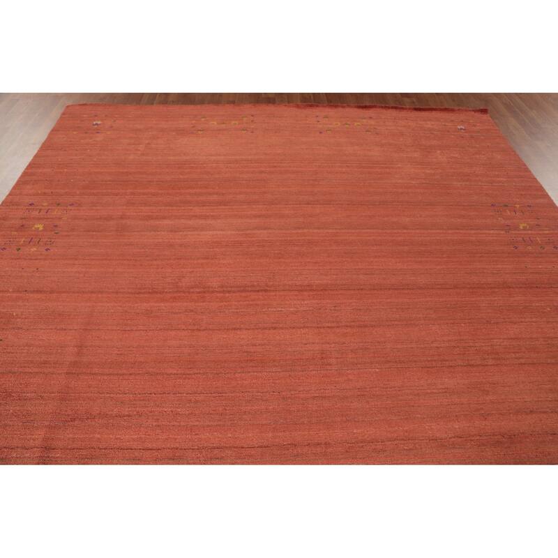 Striped Gabbeh Oriental Area Rug Handmade Bedroom Silk Carpet - 8'5"x 11'7"