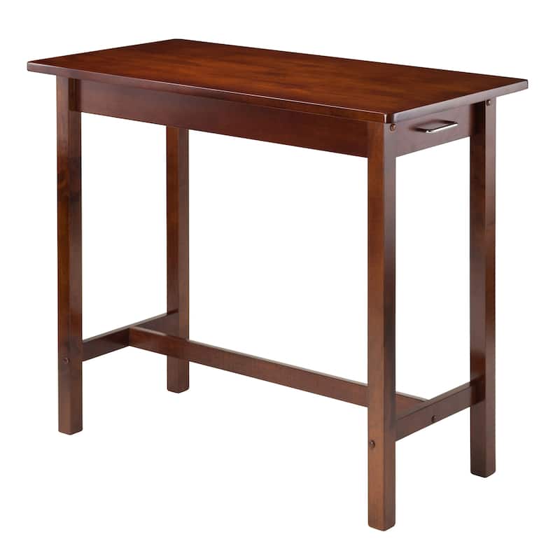 Compact Solid Wood Breakfast Table with Storage Drawers for Small Spaces - 39.37 x 19.69 x 33.27 inches - Walnut