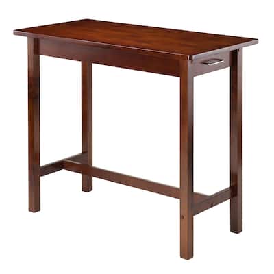 Compact Solid Wood Breakfast Table with Storage Drawers for Small Spaces - 39.37 x 19.69 x 33.27 inches
