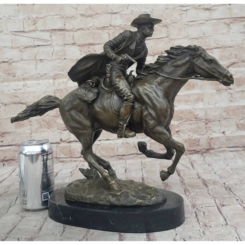 American Clic Western Cowboy Bronze Sculpture Statue Remington Tribute