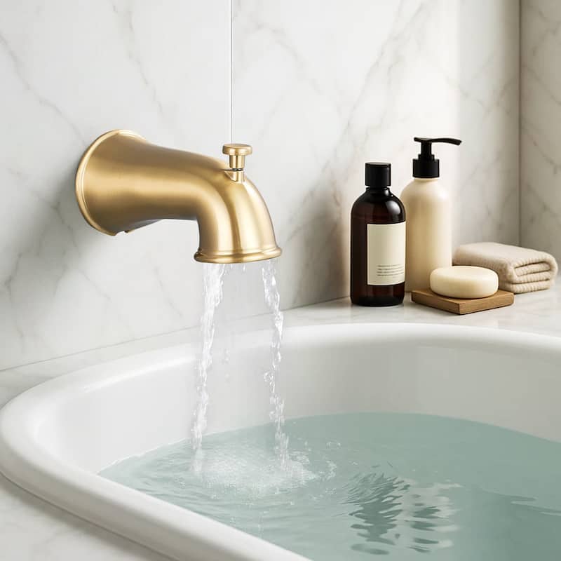 WOWOW Modern Style Bathtub Spout with Integrated Diverter
