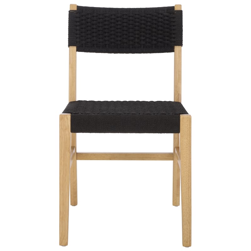 SAFAVIEH HOME Dutton Woven Dining Chair - 18"W x 24"D x 33"H - Black/Natural