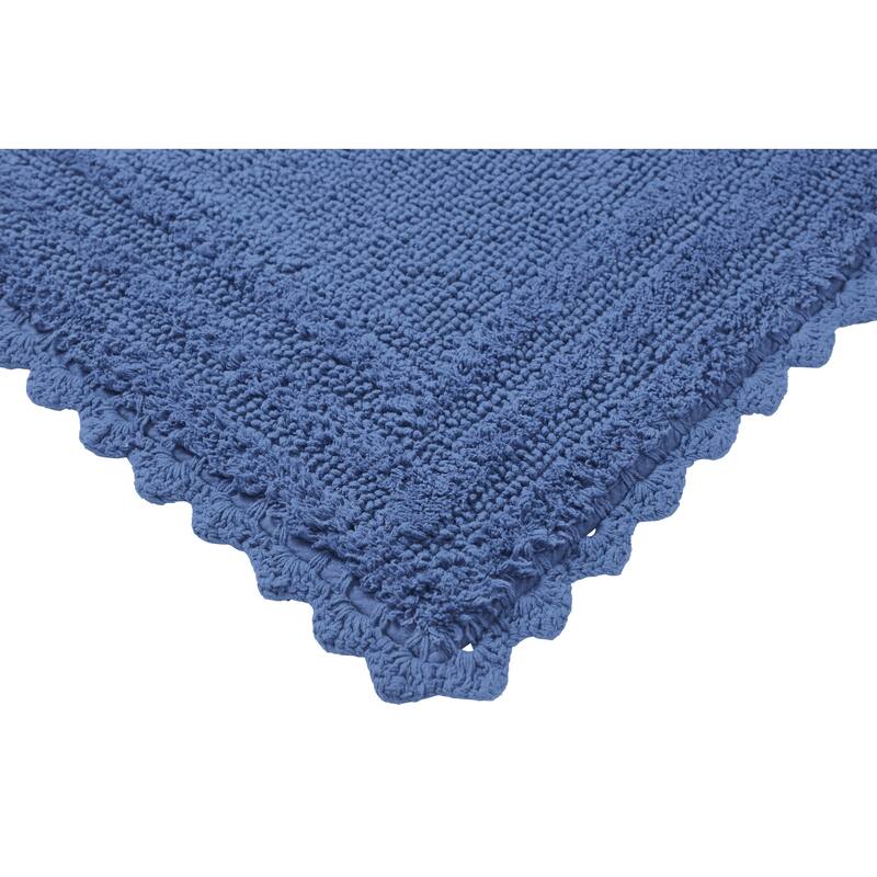 Better Trends Bath Rugs Set 100% Cotton Soft & Water Absorbent Tufted Bathroom Rug for Shower, Sink Bath Mats Lilly Crochet