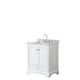 Option White, Gold Trim, White Carrara Marble Top