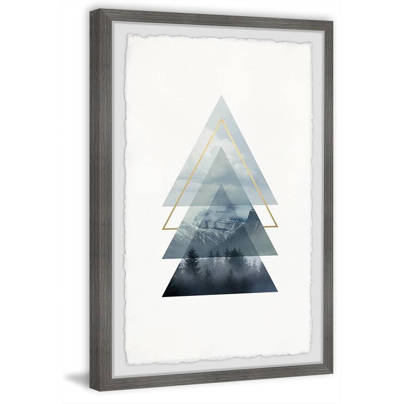 Triangle Pines Framed Painting Print - Nature Wall Art for Home Decor
