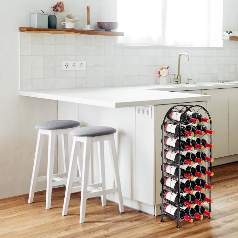 Sorbus Bordeaux Chateau Wine Rack, Holds 23 Bottles French Style - 7.25" L x 12" W x 33" H