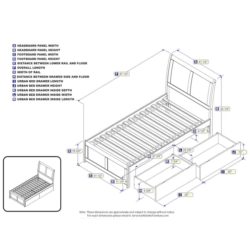 Natural Wood Platform Bed with Drawers - Modern Sleigh Style Bed Frame - Full, Queen, King Sizes