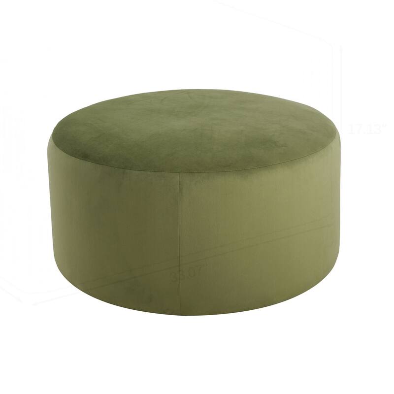 Velvet Round Ottoman