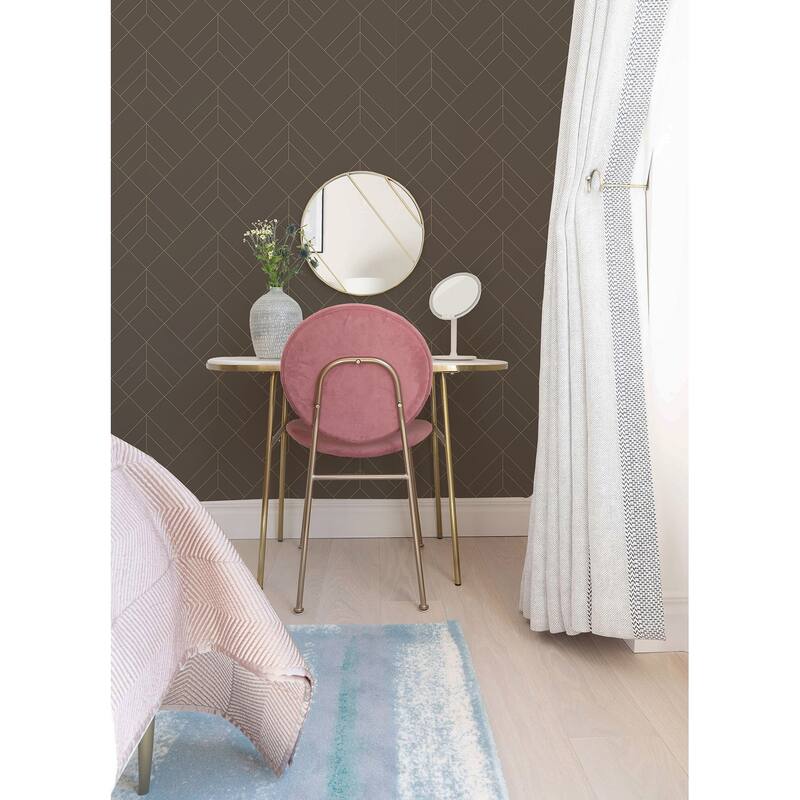 A-Street Prints Sander Chocolate Geometric Wallpaper
