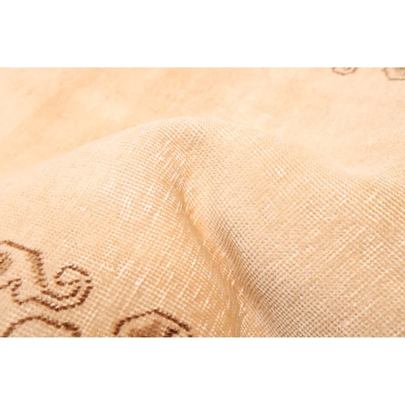 ECARPETGALLERY Hand-knotted Antalya Vintage Cream Wool Rug - 2'5 x 15'7