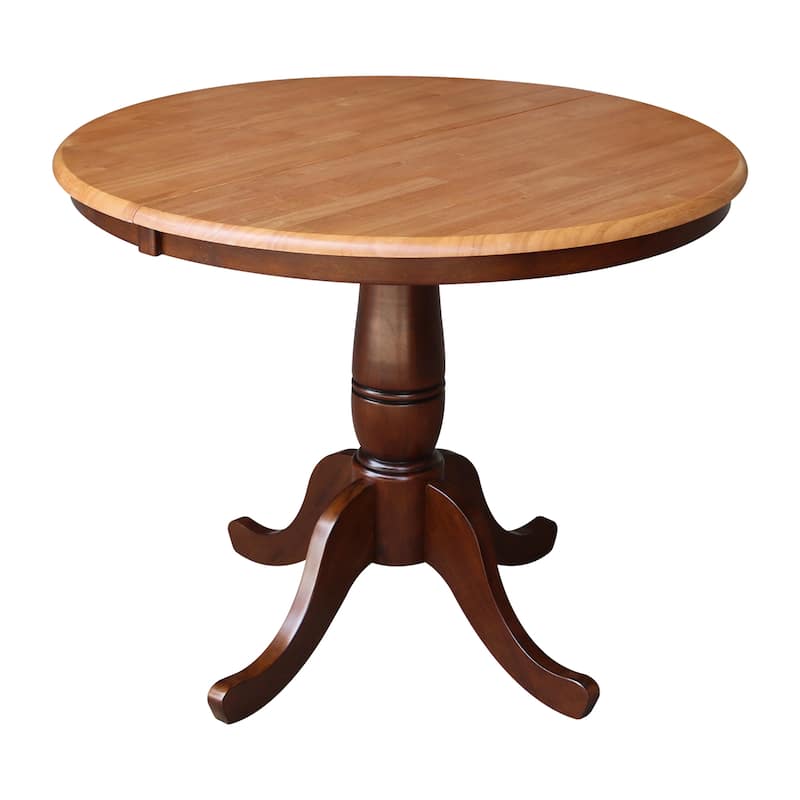 Copper Grove 36-inch Round Pedestal Table with 12-inch Leaf