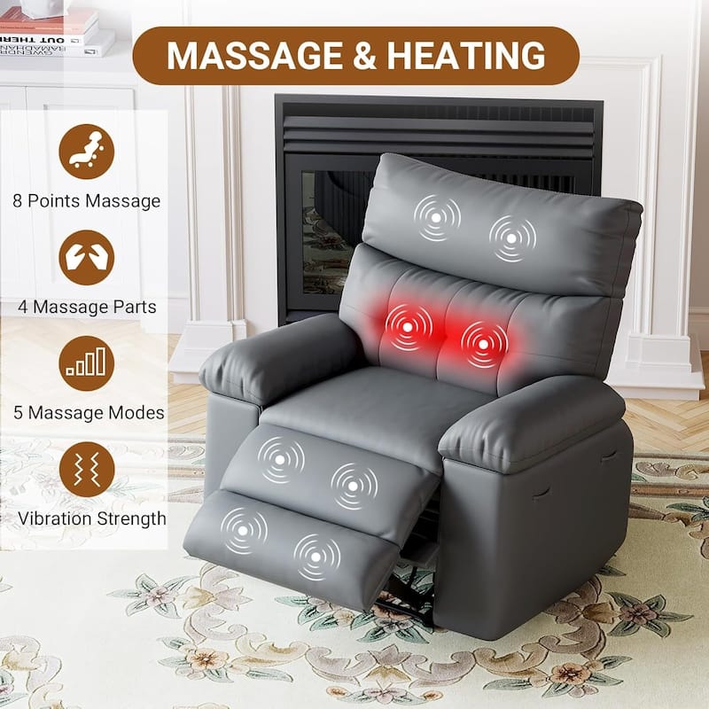 360 Swivel Rocking Chair Massage Recliner Sofa Chair for Living Room, Nursery
